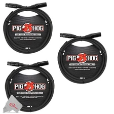 Pig Hog 8mm XLR Microphone Cable Male to Female 6 Ft Premium Mic Cable x3