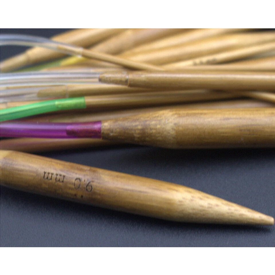 18PCS Tube Carbonized Circular Bamboo Knitting Needles Yarn Tools 40CM-120CM - image 3 of 4