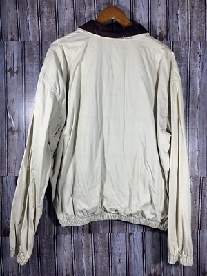 Chaps Ralph Lauren Men's Full Zip Leather Collar Jacket XL VTG