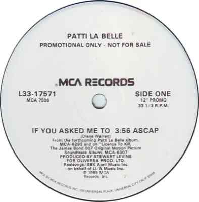 Patti LaBelle If You Asked Me To Vinyl Single 12inch MCA Records
