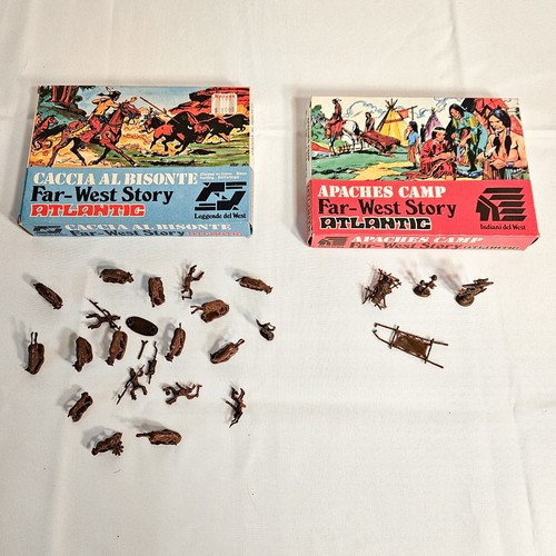 Vintage Atlantic Far West Story HO Scale 1/72 Figures Apache Camp Caccia Bisonte - Picture 15 of 15