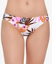 $20 Salt + Cove Tropic Time Printed Cinch-Back Bikini Bottoms Natural Medium