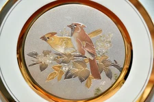 Chokin Art Collection Fine China 9" Limited Edition "Cardinals" Mint condition 
