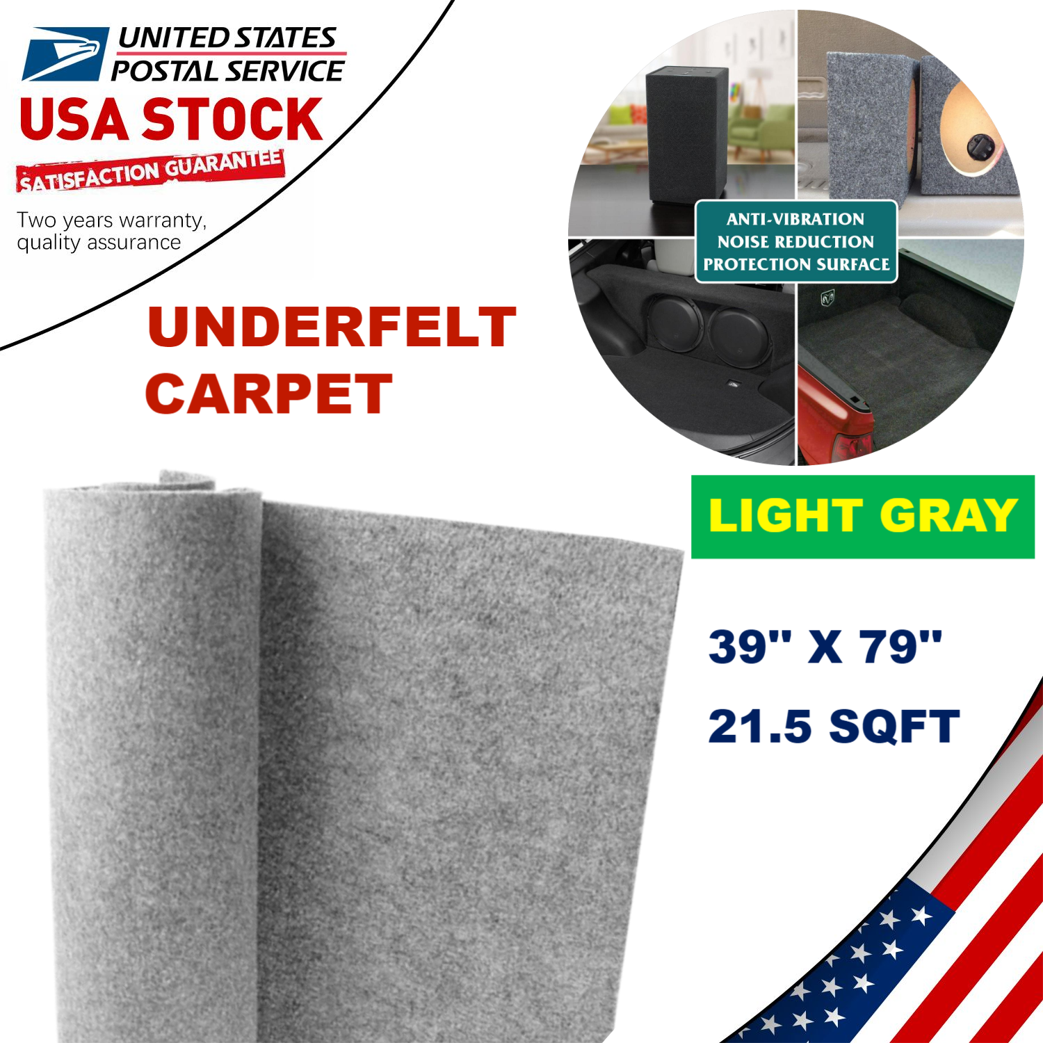 2㎡ Light-gray Car speaker Underfelt carpet Fabric Underlay Floor Cabin Renovate