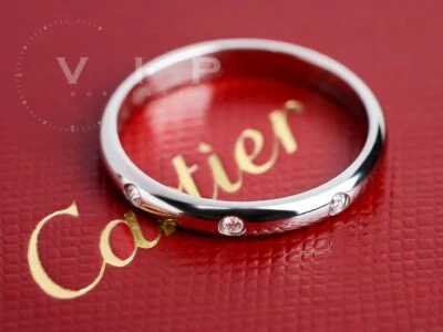 CARTIER 1895 TRAURING PLATIN 3 DIAMANTEN EHERING WEDDING BAND RING 3 DIAMONDS 51 - Bild 1 von 4