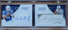 2016 Panini Limited Johnny Unitas / Andrew Luck Dual Auto / Cut Auto Card 1/1