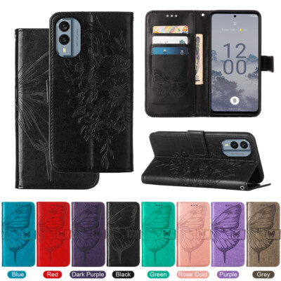 Butterfly Magnetic Wallet Leather Phone Case Cover For Nokia HMD Pulse HTC Asus