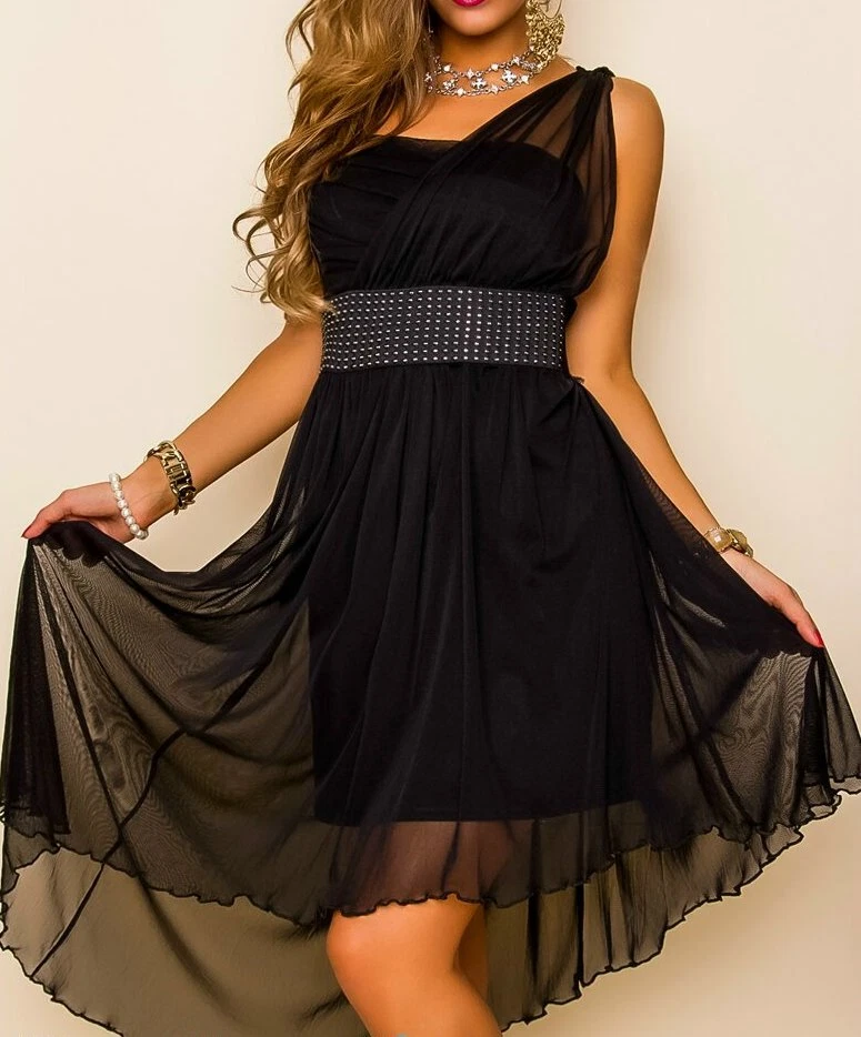 Black chiffon dress short 2025