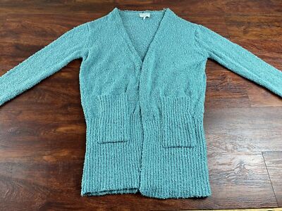 WARM & COZY Open Style Blue Knit Cardigan Sweater Women's Size Small