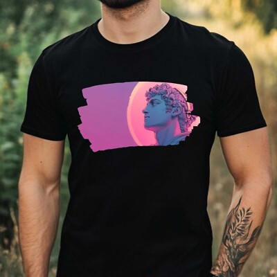 T-Shirt Herren Vaporwave Apollo Motiv Baumwolle Größe XS bis 5XL