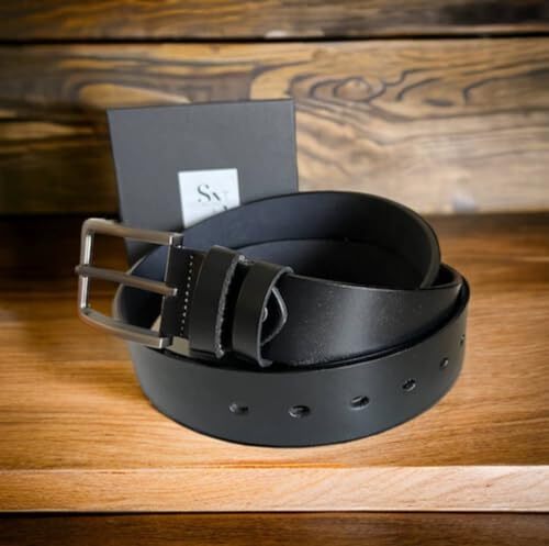 1786 Men’s 100% Leather Classic Every Day Dress Belt For Jeans, Khakis, Mens Casual Leather Belt - USA Made - Hanks Belts main image 4