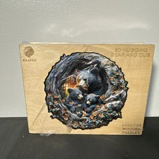 Kaayee Wooden Puzzle 3D Hugging Bear And Cubs With Storage Box NEW