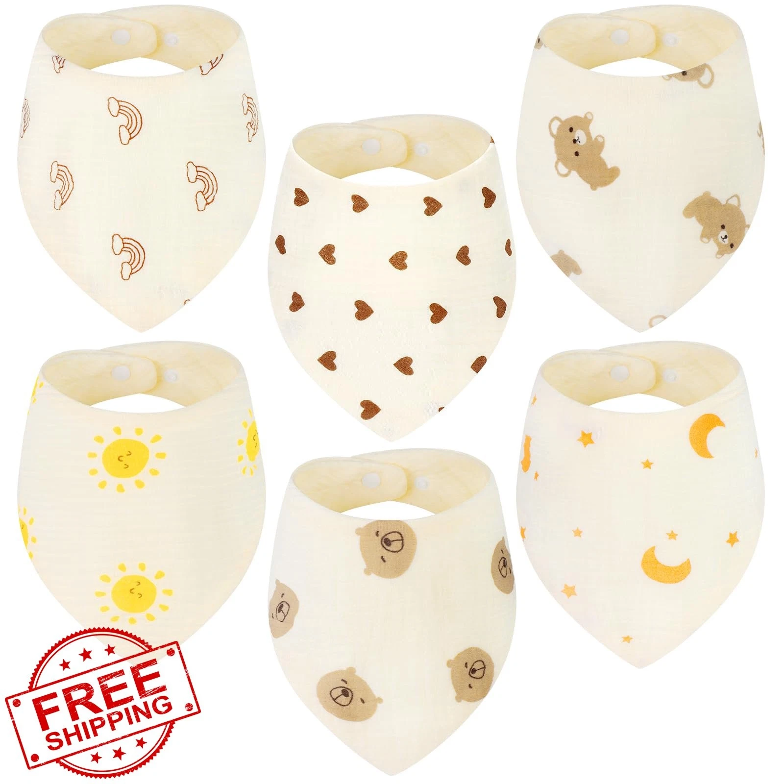 Accmor Muslin Bandana Bibs Baby Girls Boys Drool Teething