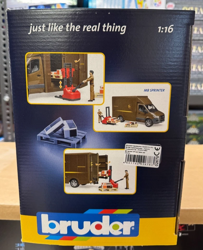 BRUDER 02678 - scala 1:16 - MB SPRINTER UPS CON CONDUCENTE - NUOVO - SIGILLATO - Immagine 4 di 4