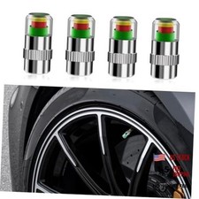 4pcs Tire Pressure Monitor Valve Stem Caps Car Tire Caps 36psi 2.4bar Silver