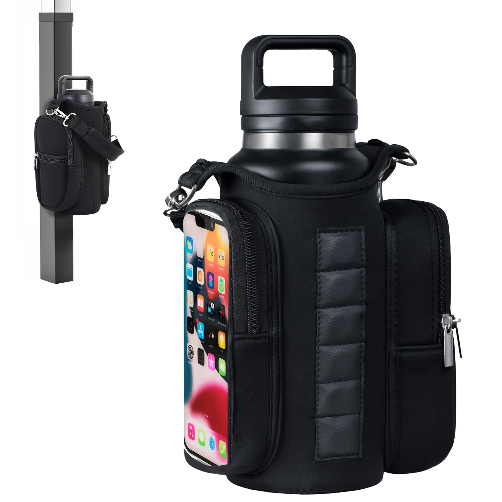 Magnetic Gym Bag for Men & Women  Water Bottle Holder, Crossbody Strap, Touch...