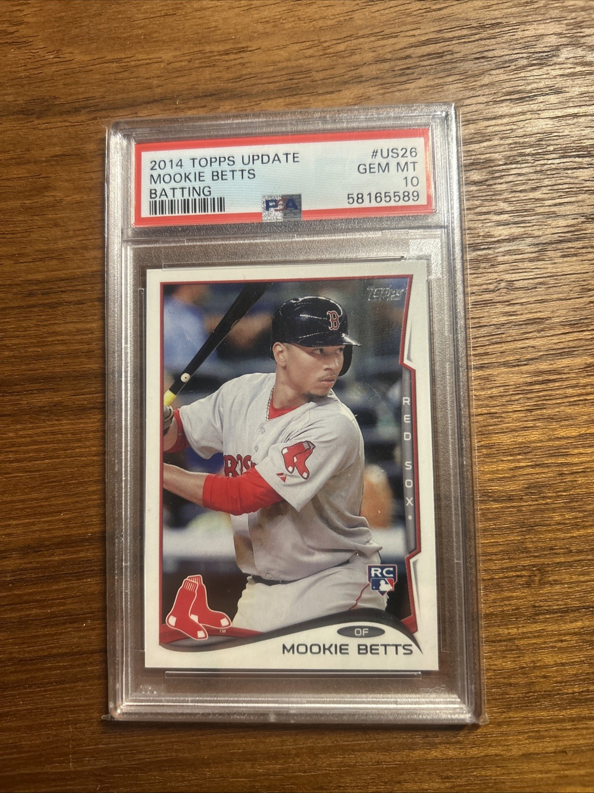 2014 TOPPS UPDATE BATTING #US26 MOOKIE BETTS ROOKIE RC PSA 10