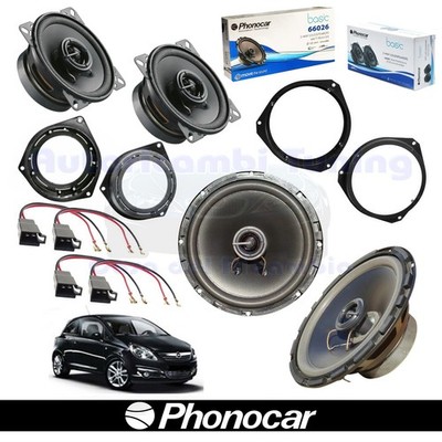 Phonocar 66026 + 66020 Coaxial 2-Way Speakers 16,5 cm For OPEL CORSA D