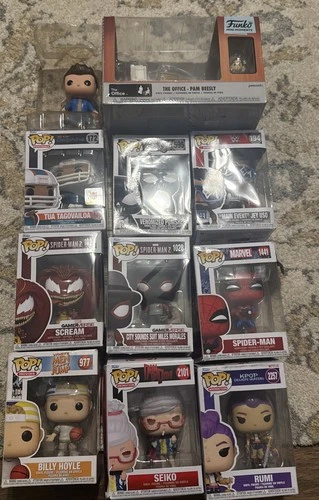 11 Pc Funko Pop Lot Spider Man Football Marvel Wwe Office K-pop Dan In Box