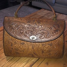 Hand Tooled Leather Bag Purse Handbag Vintage Western