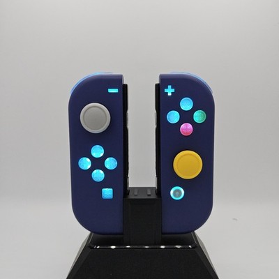 Custom Nintendo Switch Gamecube Theme Reshelled Joy-Cons led buttons