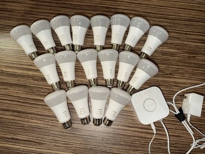 18 Philips Hue Color A19 Smart Bulbs + Bridge | 800/1100 Lumens | 60W/75W