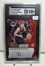 2023-24 Mosaic Trae Young Fast Break Autographs Red Prizm SP/25 Auto SGC 10 10