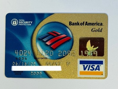 Bank of America Gold Credit Card USA Expired in 2007 Unsigned | eBay