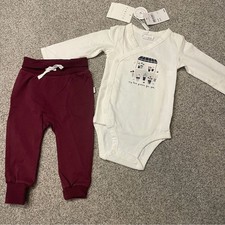 Unbranded Kids Two-Piece Matching Set in Cream and Burgundy