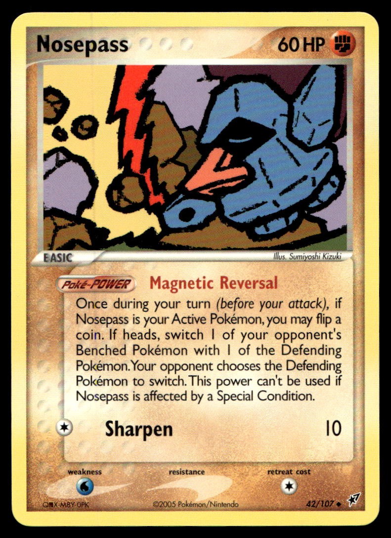 EX-NM Deoxys Nosepass Uncommon 42/107 2005 Pokemon TCG