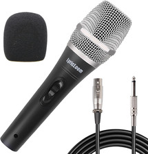 Professional Wired Microphone for Singing, Metal Handheld Vocal Dynamic Micropho