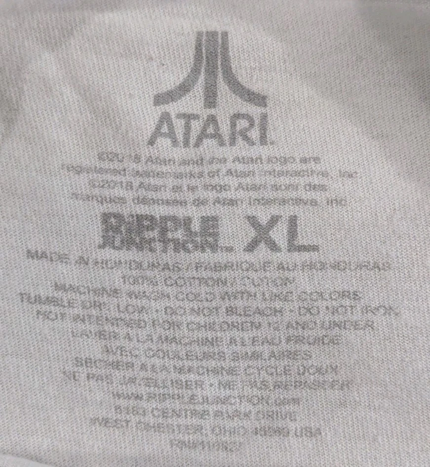 Camisa branca japonesa manga longa ATARI Gamer Ripple Junction 1972 masculina tamanho XL - Imagem 3 de 4