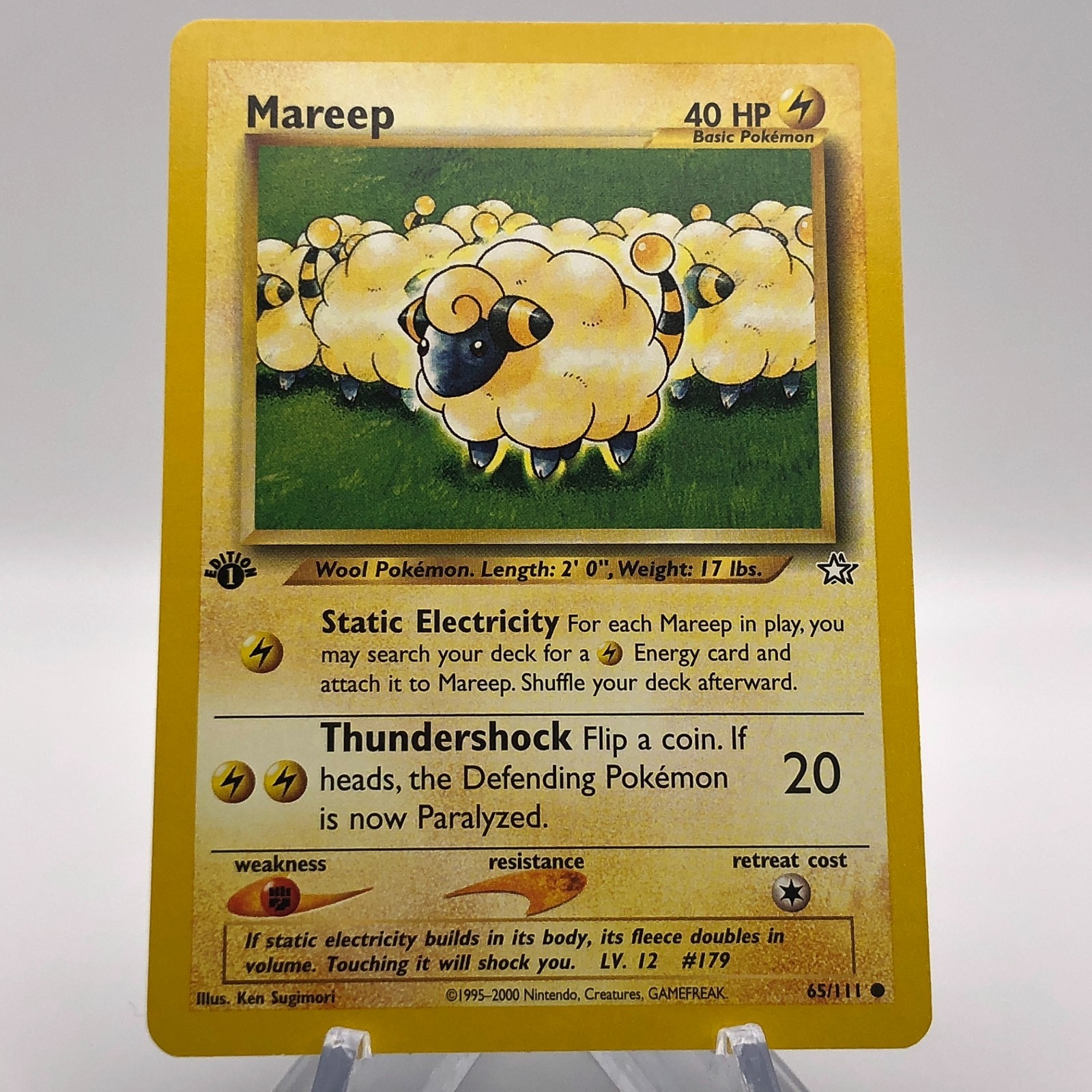 Pokemon Mareep 65/111 - NM - 1st Edition Neo Genesis 2000 - Common