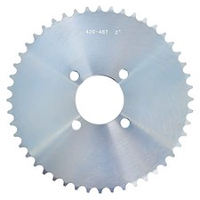 48 Tooth Go Kart Sprocket for 40/41/420 Chain, 2" Bore Heavy Duty Steel Gear