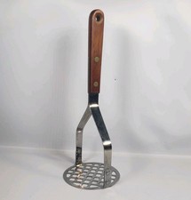 Vintage Robinson Knife Company Steel Potato Masher Wood Handle Made in USA 9"