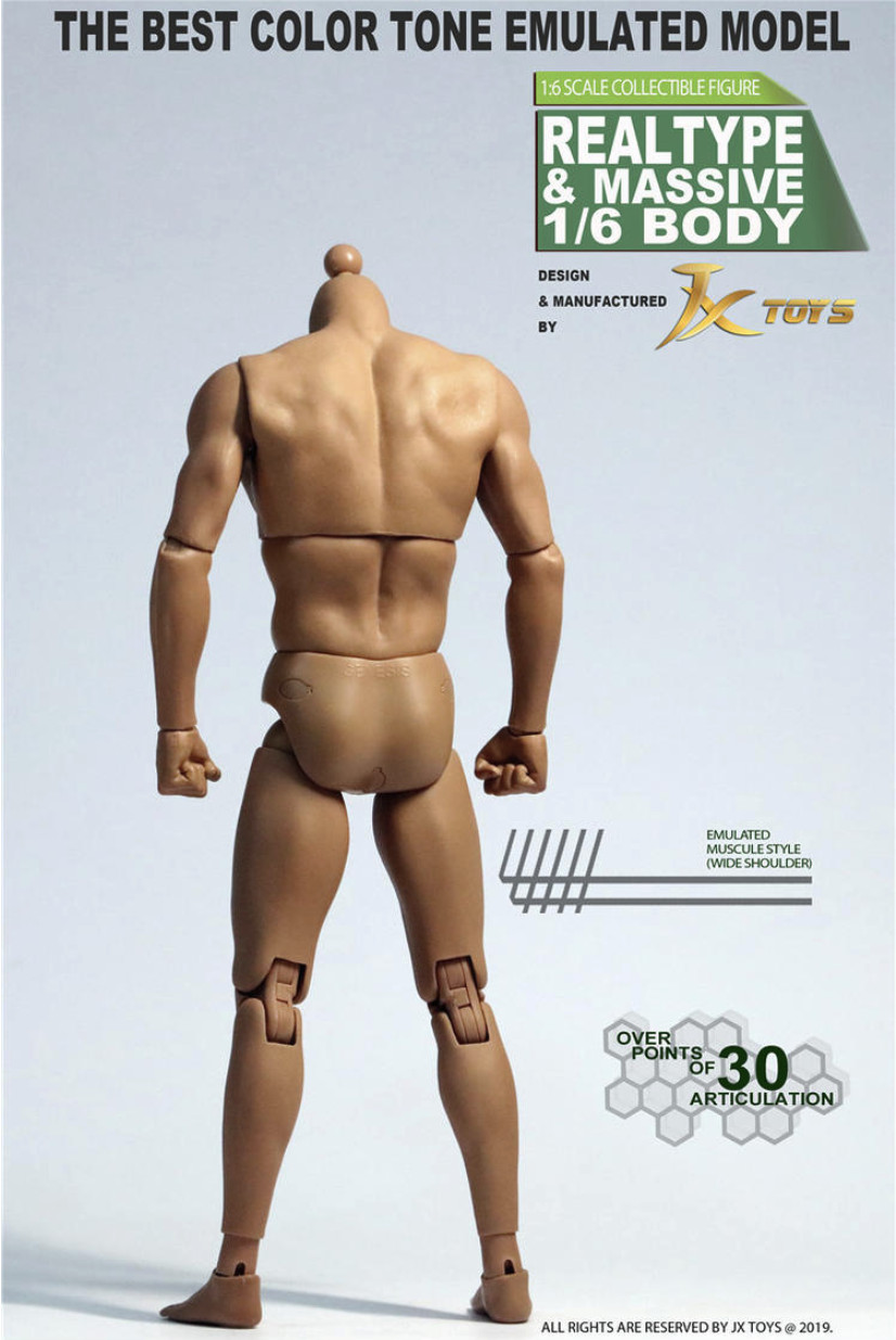 JXTOYS S03 1/6 Male Muscular Strong Painting Human Body 12" Action Figures