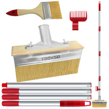 7" Decking Paint Brush Shed Fence Deck Garden 60" Handle 3" Paint Brush Stain UK