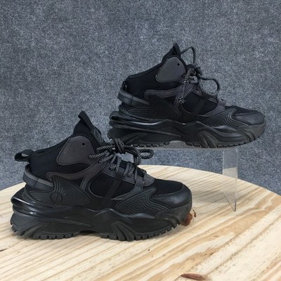 Javi Shoes Youth 5.5 Jiggy Sneakers Black Chunky Leather Hi Top Lace Up Sports