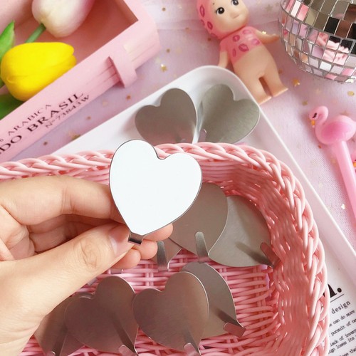 6pcs Household Simple Sticky Hook Love Heart Shaped Stainless Steel Hook - Picture 6 of 11