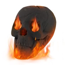 Ceramic Fireproof Fire Pit Skull, Reusable Imitated Human Skull for Gas Black