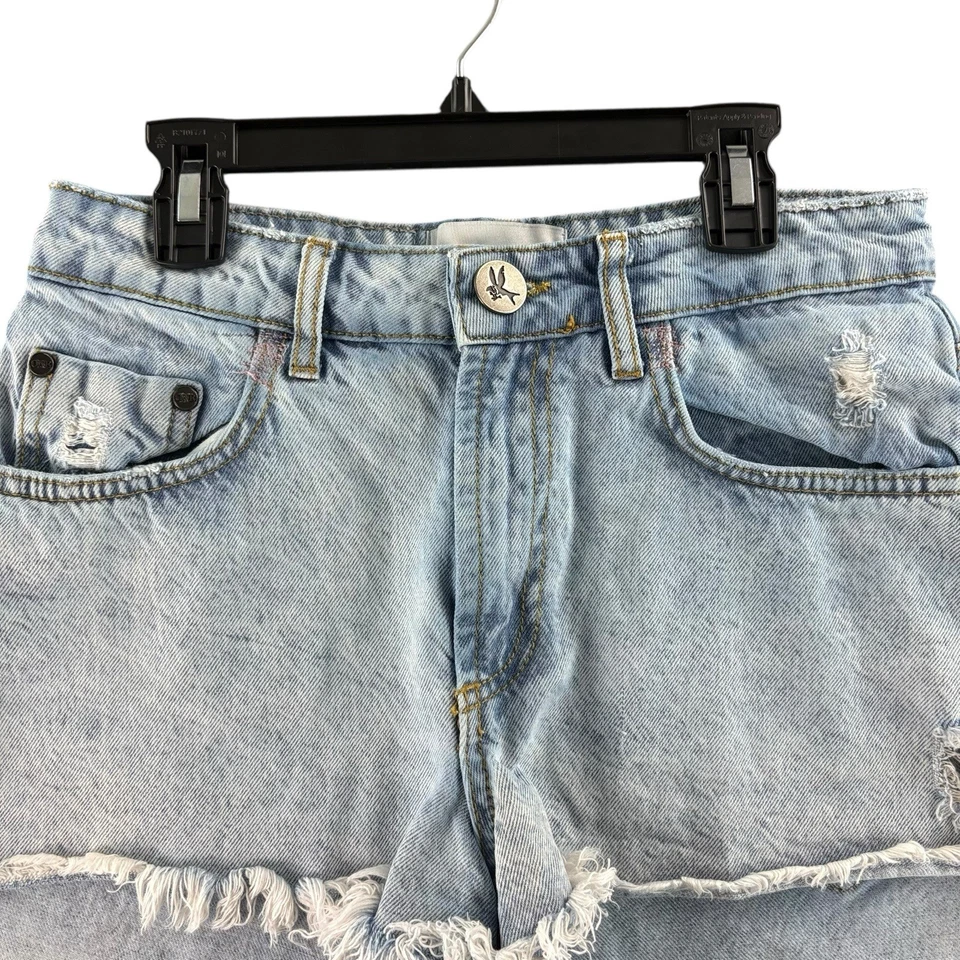 Женские джинсовые шорты One Teaspoon Bonitas размер 24 легкие вареные искусственно состаренные - Изображение 3 из 4