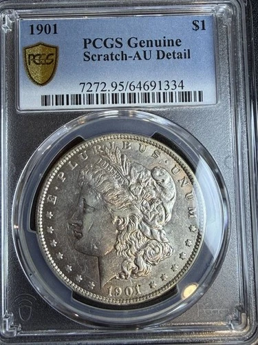1901 P Morgan Silver Dollar PCGS Genuine - AU Details (95 - Scratch)