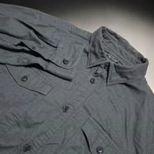 Allsaints Mens Long Sleeve Button Up Shirt Green Size Medium 100 Cotton