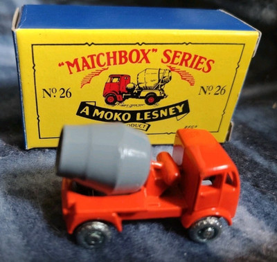 MATCHBOX MOKO LESNEY No.26a Cement Mixer Truck 1956 NMIB original B2 Early Box