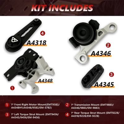 Engine & Transmission Mount Set For 2007-2011 Nissan Sentra 2.0L Automatic – Protier Brand