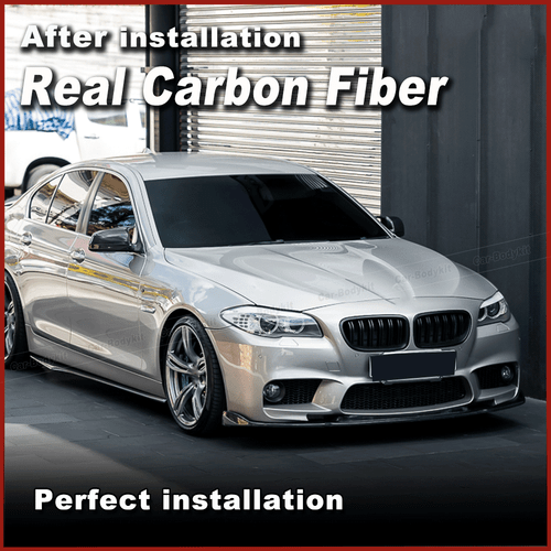 For BMW 5 Series F10 M5 Sedan 2012-16 REAL Carbon Fiber Front Bumper Lip Spoiler - Picture 3 of 10