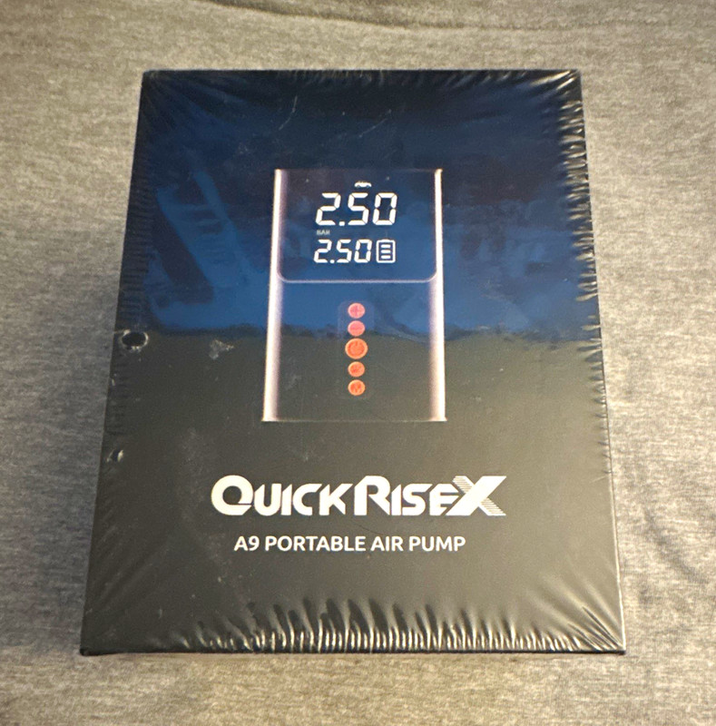 QuickRiseX A9 Portable Mini Air Pump Digital Gauge Cordless 150 PSI Presta