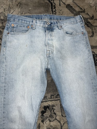 Levi's 501 Men's Blue Straight Leg Button Fly Stretch Jeans Size 32x30 - Picture 8 of 9