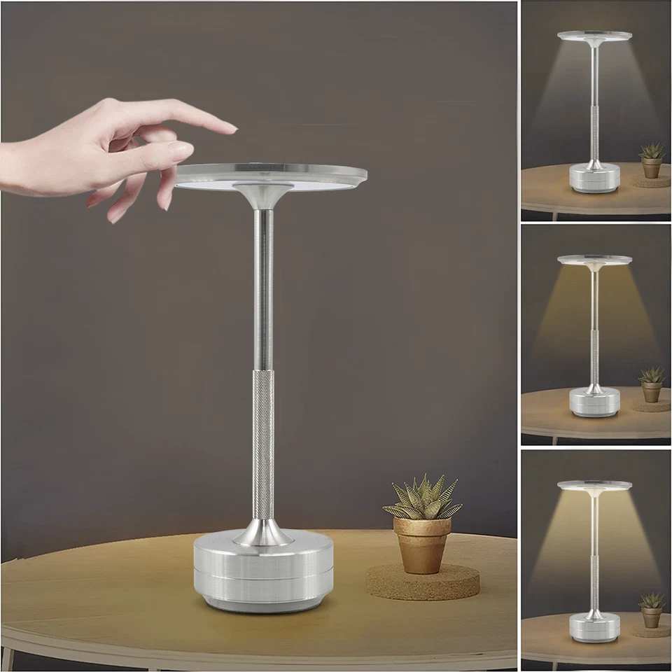 Lampada da Tavolo 5W Ricaricabile Touch Control LED Dimmerabile Design Alluminio - Immagine 4 di 4