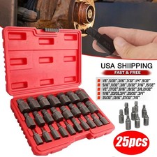 25Pcs/Set Screw Extractor Set Hex Head Multi-Spline Easy Out Bolt Extractor Kit
